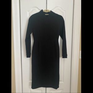 NWT Oak+ Fort Mandarin neckline l/s black dress